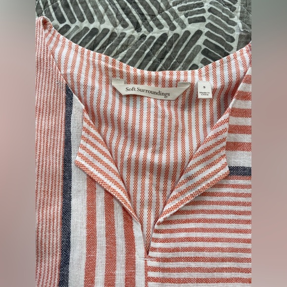 Soft Surroundings mixed stripe linen blend dress size S - Picture 3 of 5